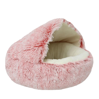 2-in-1 Calming Donut Pet Bed - Plush Anti-Slip Base