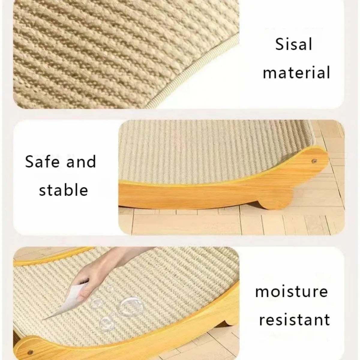 2-in-1 Wooden Cat Scratcher - Detachable Sleeping Bed & Scratch Pad